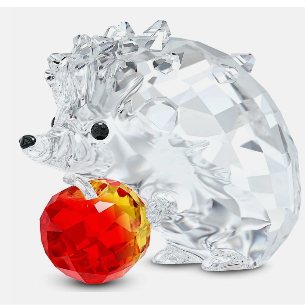 Swarovski Crystal The Peacful Counrtyside Clear/Red Hedgehog w/Apple Figurine